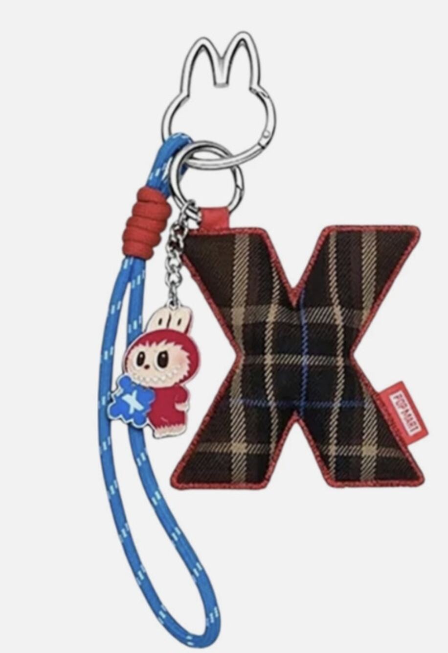 Pop Mart MONSTERS LABUBU Pin for Love Keychain Pendant, LETTER X Bag Charm, NEW